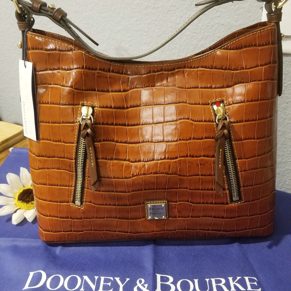 Dooney & Bourke Cooper Croc Hobo Shoulder Bag NWT - Picture 2 of 16